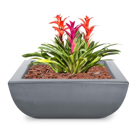 The Outdoor Plus 30 Square Avalon Planter Bowl - GFRC Concrete - Gray - OPT-AVLPO30-GRY